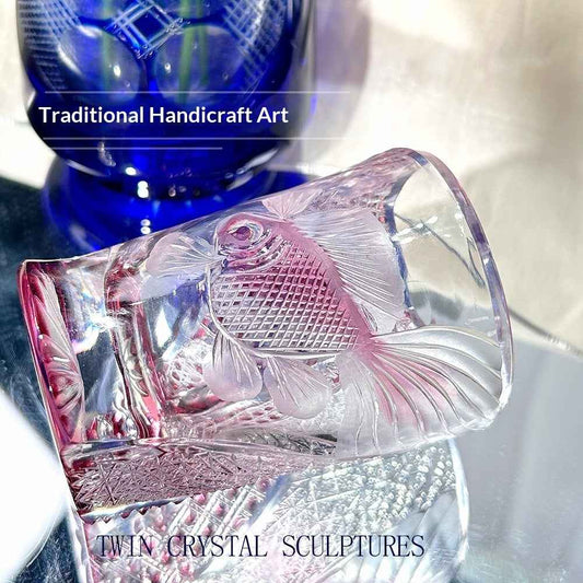 Exquisitely Hand Carved Glass Water Hyacinth
