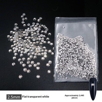 Transparent Flat-bottomed Small Round Rhinestones For Dazzling Nail Art