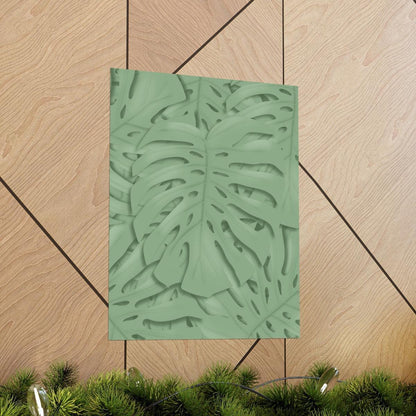 Sage Green Monstera Botanical Print – Unframed Wall Art