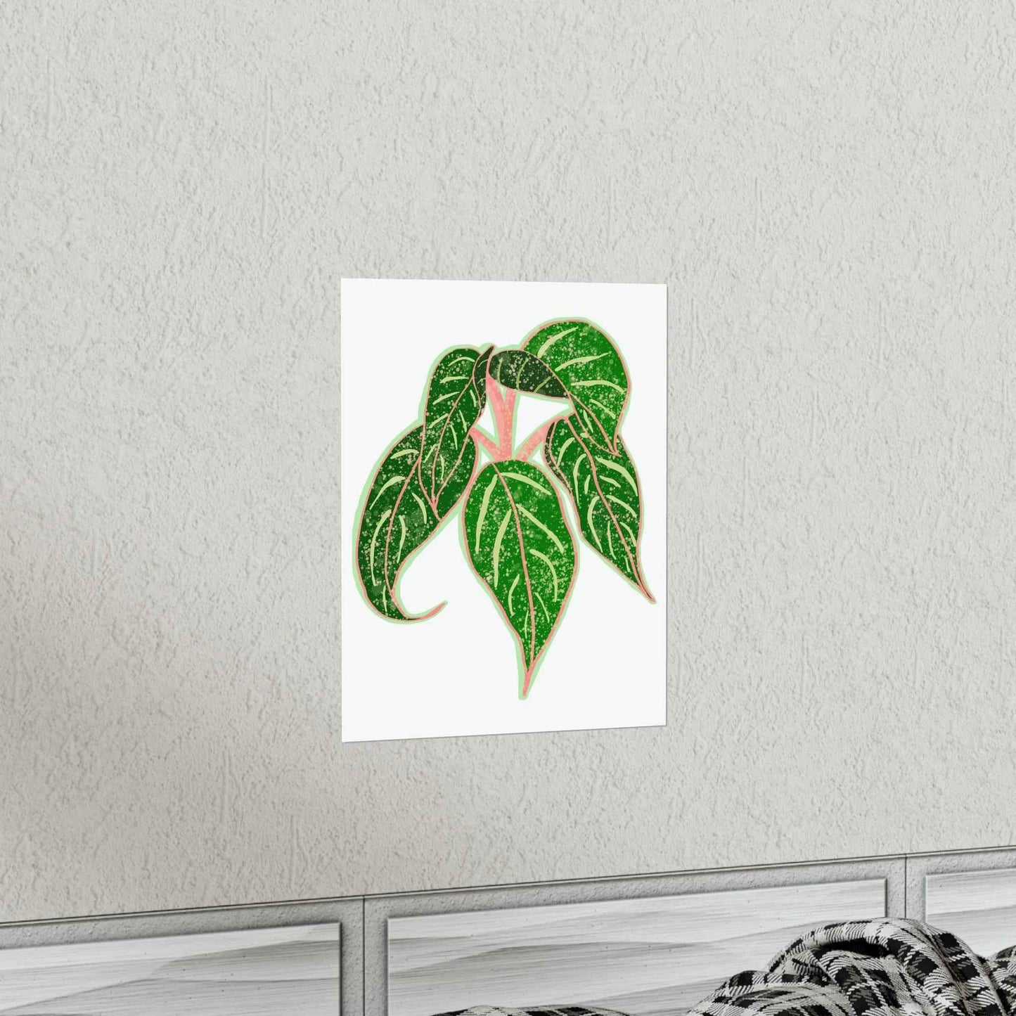 Aglaonema Sparkling Sarah Botanical Print – Unframed Wall Art