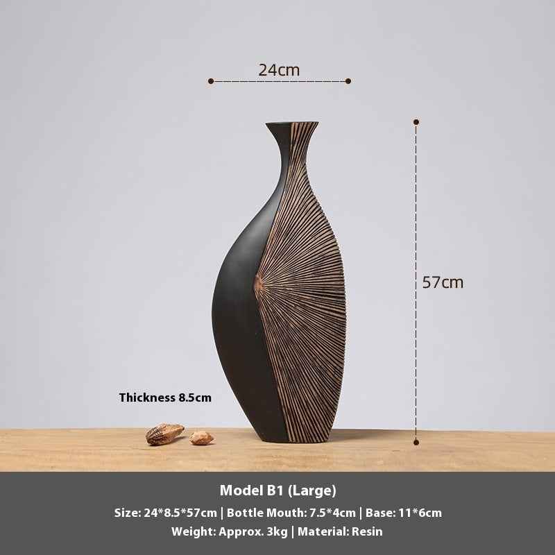 Retro Affordable Luxury Vertical High Floor Vase Decoration