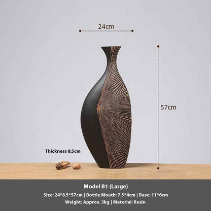 Retro Affordable Luxury Vertical High Floor Vase Decoration
