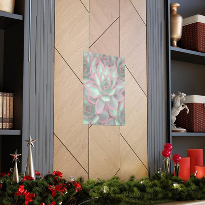 Echeveria Violet Queen Succulent Pattern Botanical Print – Unframed Wall Art