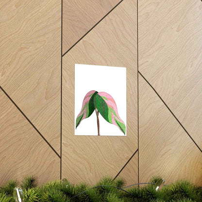 Pink Princess Philodendron Botanical Print – Unframed Wall Art