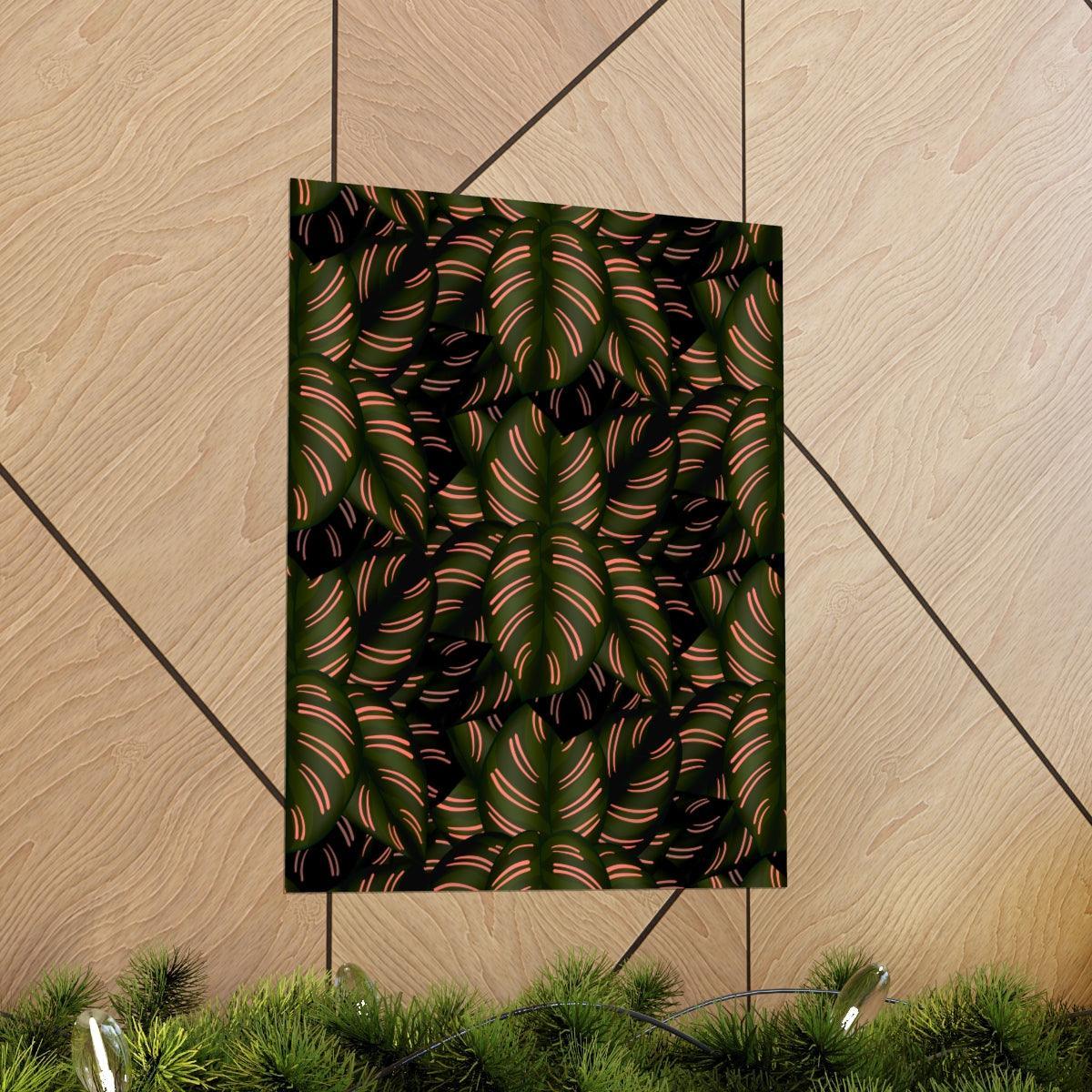 Calathea Pinstripe Botanical Print – Unframed Wall Art