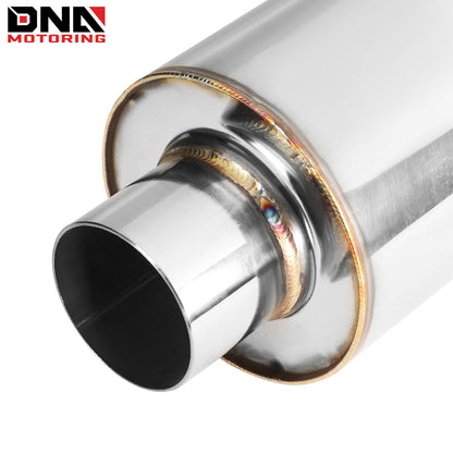 DNA MOTORING Stainless Steel Straight-Through Exhaust Muffler