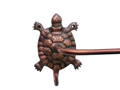 Antique Copper Turtle Bath Towel Holder 28""