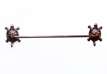 Antique Copper Turtle Bath Towel Holder 28""