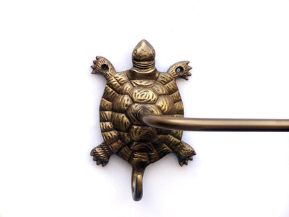 Antique Brass Turtle Bath Towel Holder 28""