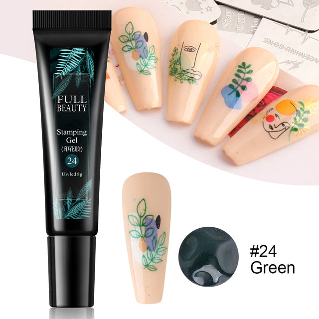 Nail Art Fluorescent Printing Glue, Nail Template Transfer Glue Hose Set
