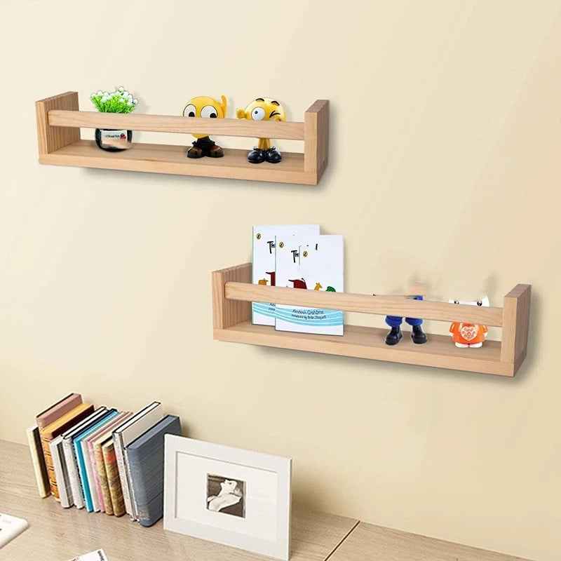 Simple Wooden Creative Children's Bedroom Wall Book Shelf