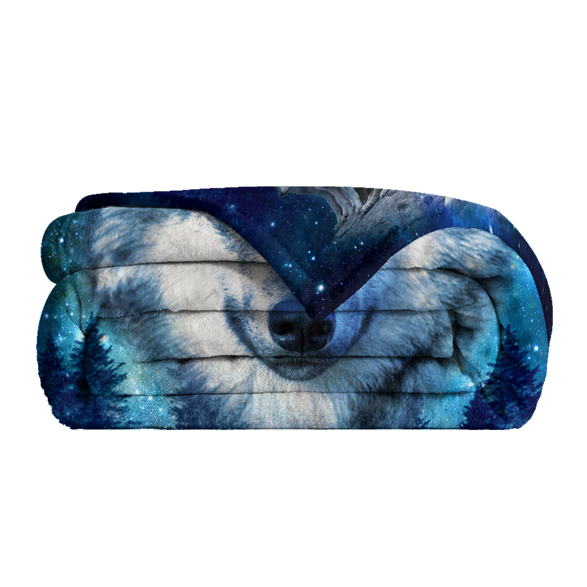 1pc Starry Wolf Pack Soft Printed Flannel Sofa Blanket Comfortable And Warm Home Use Suitable For Bed Sofa Camping And Multi Scene Seasonal Use
