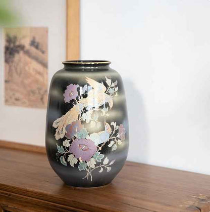 Brand-new Kutani-yaki Vase Ornament For Living Room Desk Decor