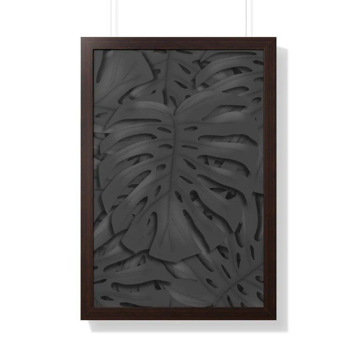 Charcoal Monstera Framed Print – Botanical Wall Art