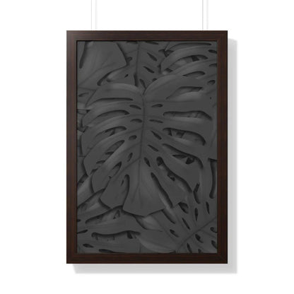 Charcoal Monstera Framed Print – Botanical Wall Art