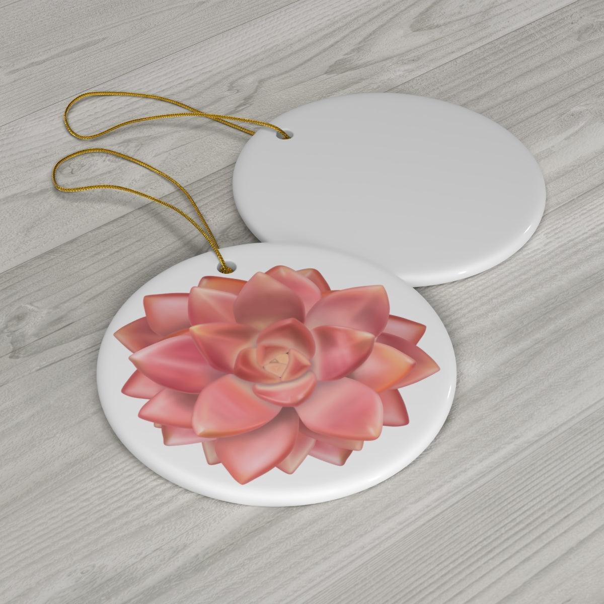 Graptosedum California Sunset Succulent Ceramic Ornament – Pink Rosette