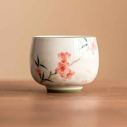 Peach Blossom Hand-painted Master Cup Single Cup Chinese High-end