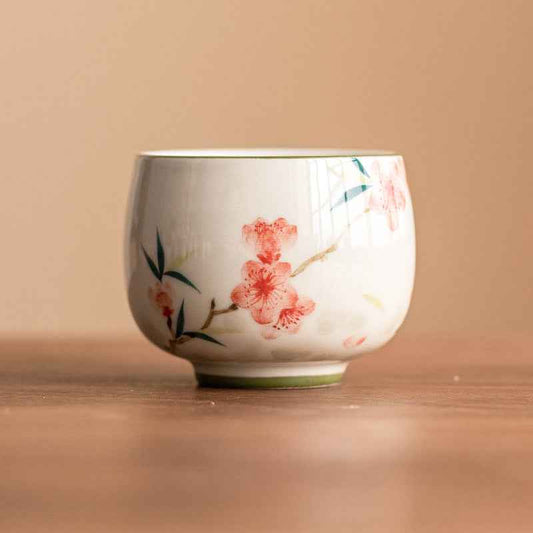 Peach Blossom Hand-painted Master Cup Single Cup Chinese High-end