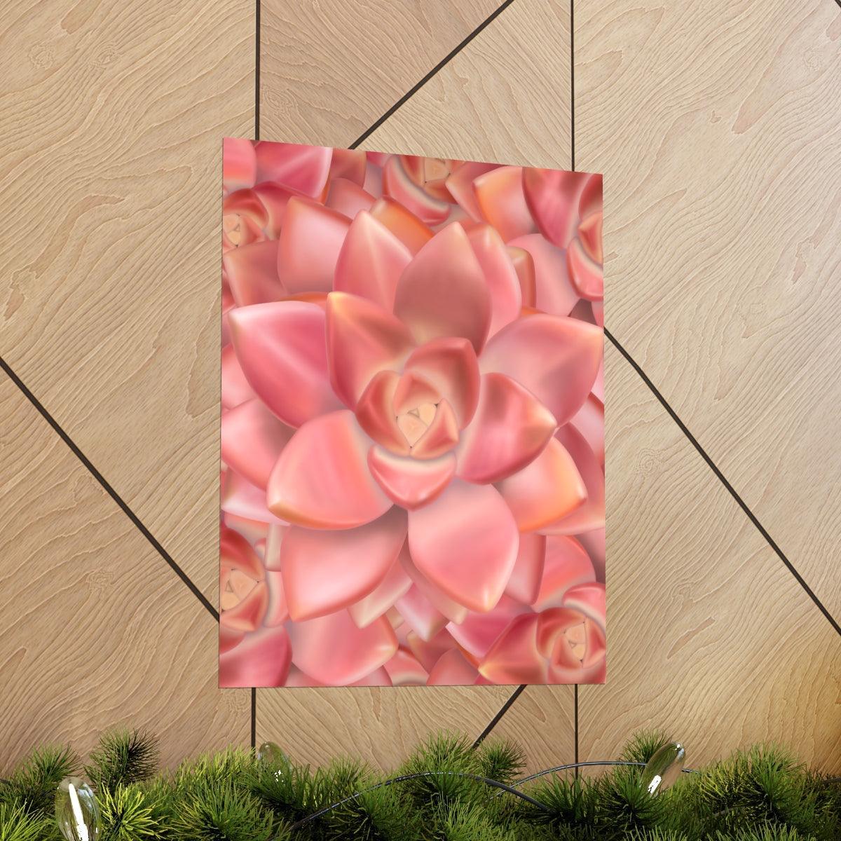 Graptosedum California Sunset Succulent Pattern Botanical Print – Unframed Wall Art