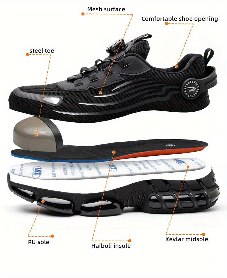 Buttoned Anti-Crush, Anti-Puncture, Comfortable, Breathable And Protective Safety Shoes