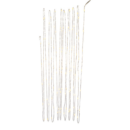 100-Light Battery Operated Warm White Fairy Silver Wire Lights