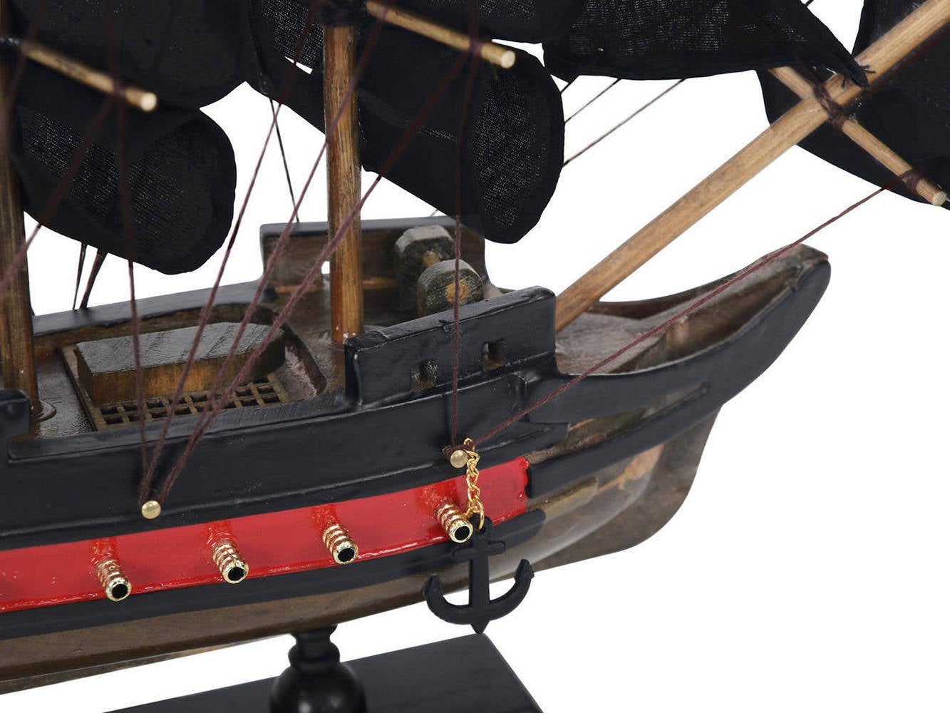 Wooden Captain Kidds Black Falcon Black Sails Limited Model Pirate Ship 12""