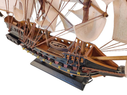 Wooden Black Pearl White Sails Limited Model Pirate Ship 15""