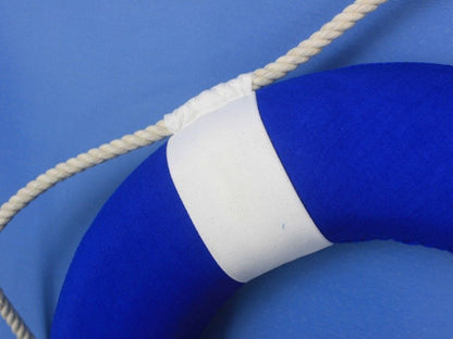 Vibrant Blue Decorative Lifering with White Bands 15""