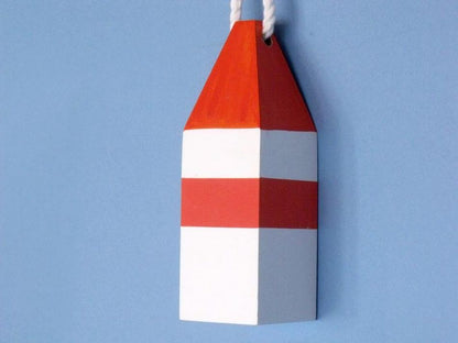 Wooden Orange Maryland Decorative Crab Trap Buoy 8""