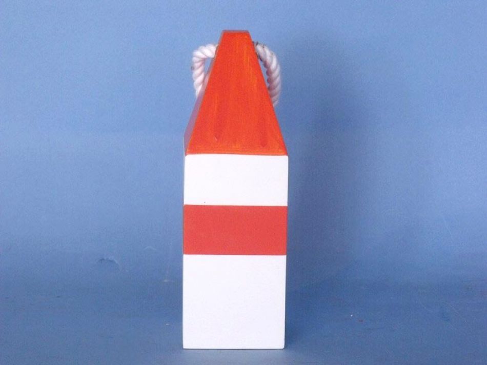 Wooden Orange Maryland Decorative Crab Trap Buoy 8""