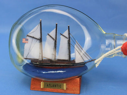 Atlantic Sailboat in a Glass Bottle 7""