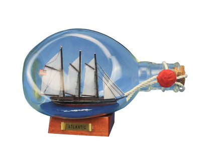 Atlantic Sailboat in a Glass Bottle 7""