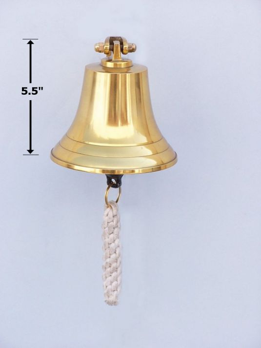 Brass Plated Hanging Harbor Bell 5.5""