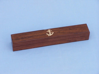 Brass Drafting Compass with Rosewood Box 9""