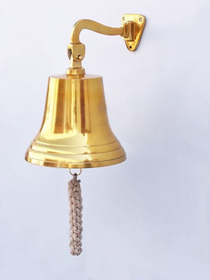Brass Plated Hanging Ship's Bell 11""