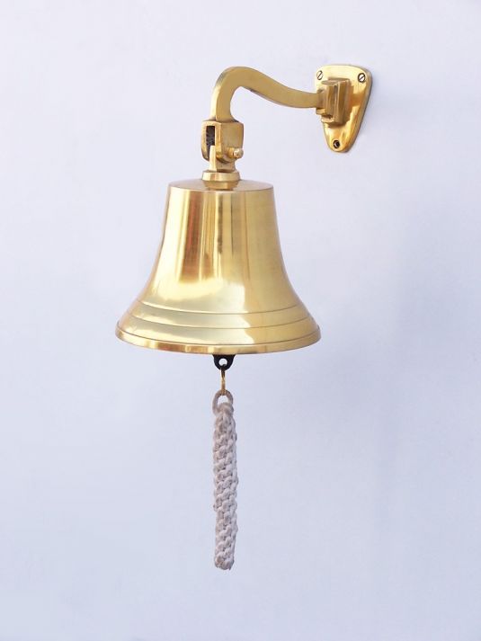 Brass Plated Hanging Ship's Bell 9""