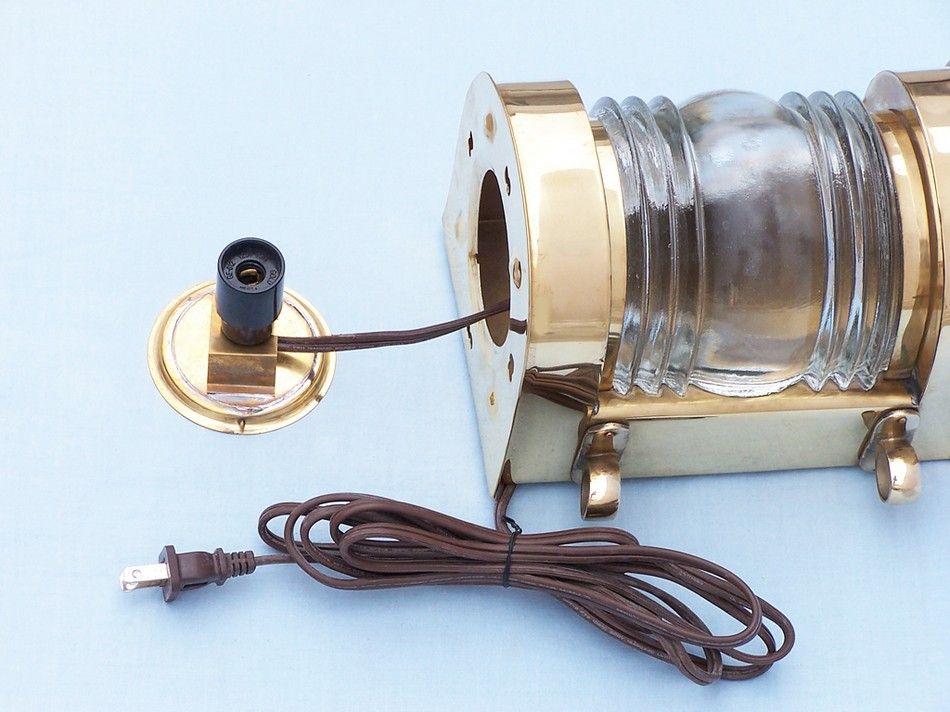 Solid Brass Masthead Electric Lamp 14""