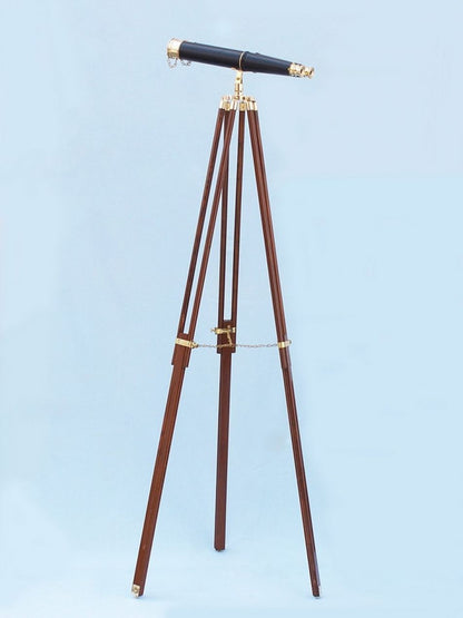 Floor Standing Admiral's Brass/Leather Binoculars 62""