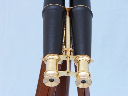 Floor Standing Admiral's Brass/Leather Binoculars 62""