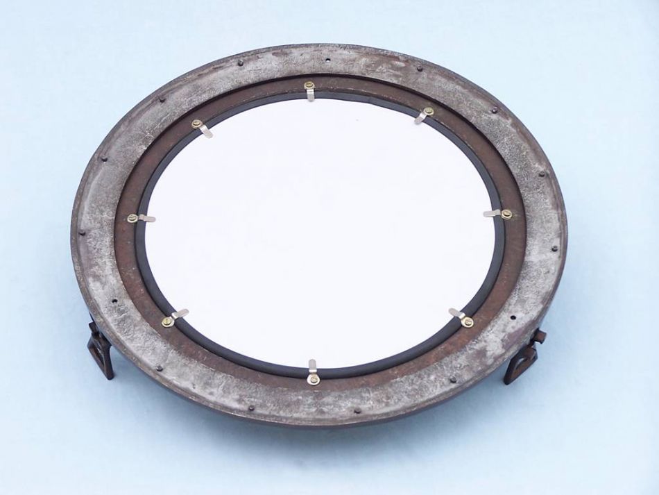 Bronze Deluxe Class Decorative Ship Porthole Mirror 17""