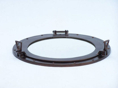 Bronze Deluxe Class Decorative Ship Porthole Mirror 17""