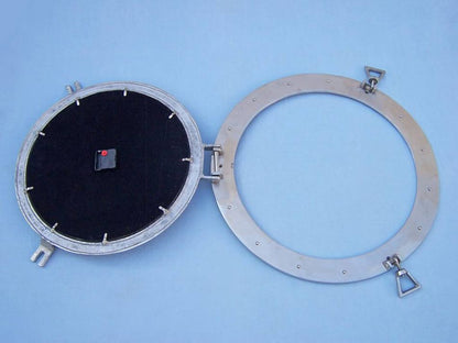 Brushed Nickel Deluxe Class Porthole Clock 24""