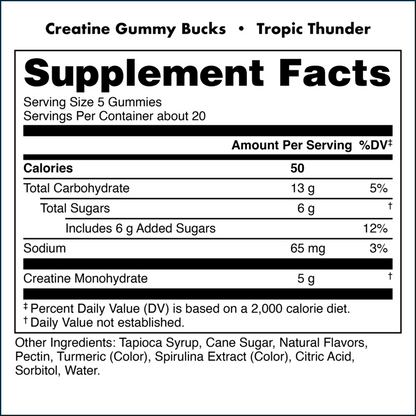 Bucked Up Creatine Gummy Bucks, 500g