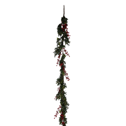 Boxwood Garland with Berries - 5 Feet Long