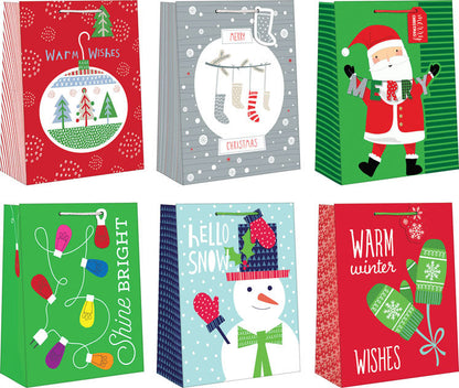 Medium Sized Whimsical Giftbag - Hello Snow