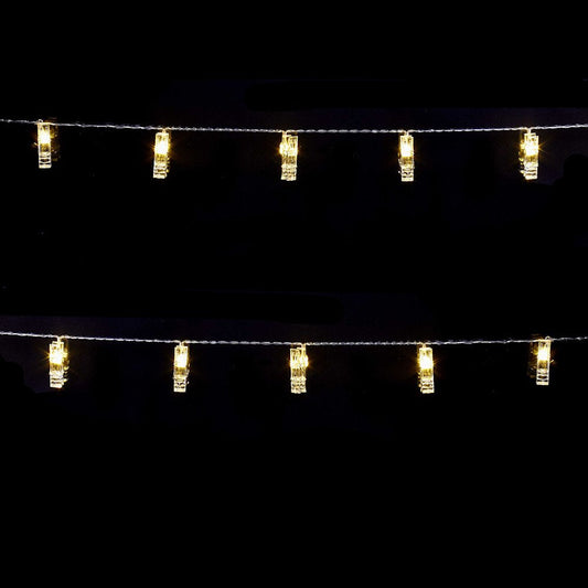 B/O 10L Plastic Clip Warm White Led Lights
