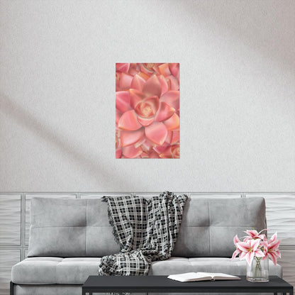 Graptosedum California Sunset Succulent Pattern Botanical Print – Unframed Wall Art
