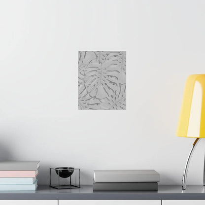 Soft Grey Monstera Botanical Print – Unframed Wall Art