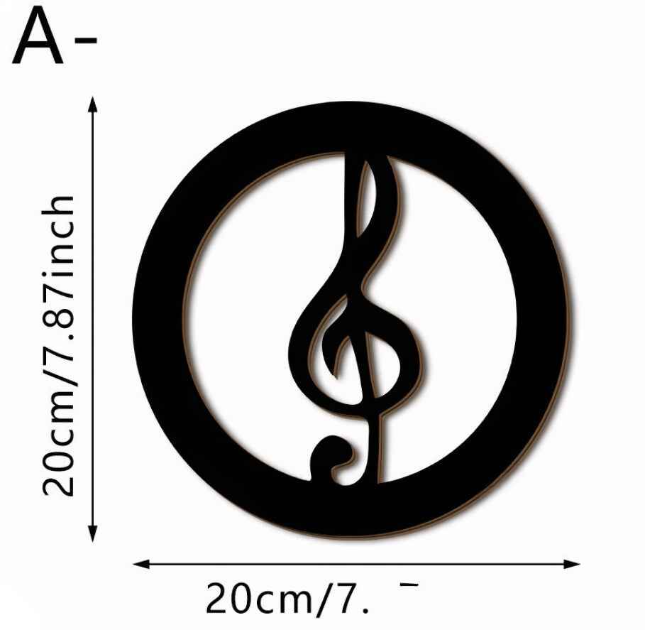 Black Music Notes Wooden Wall Home Decor