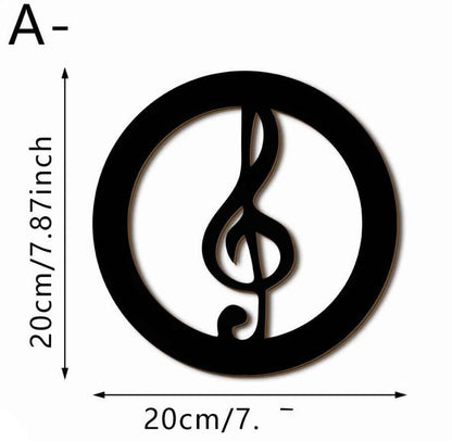 Black Music Notes Wooden Wall Home Decor